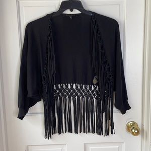 Black Fringe Cardigan